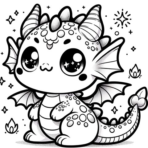 Squishy dragon coloring page